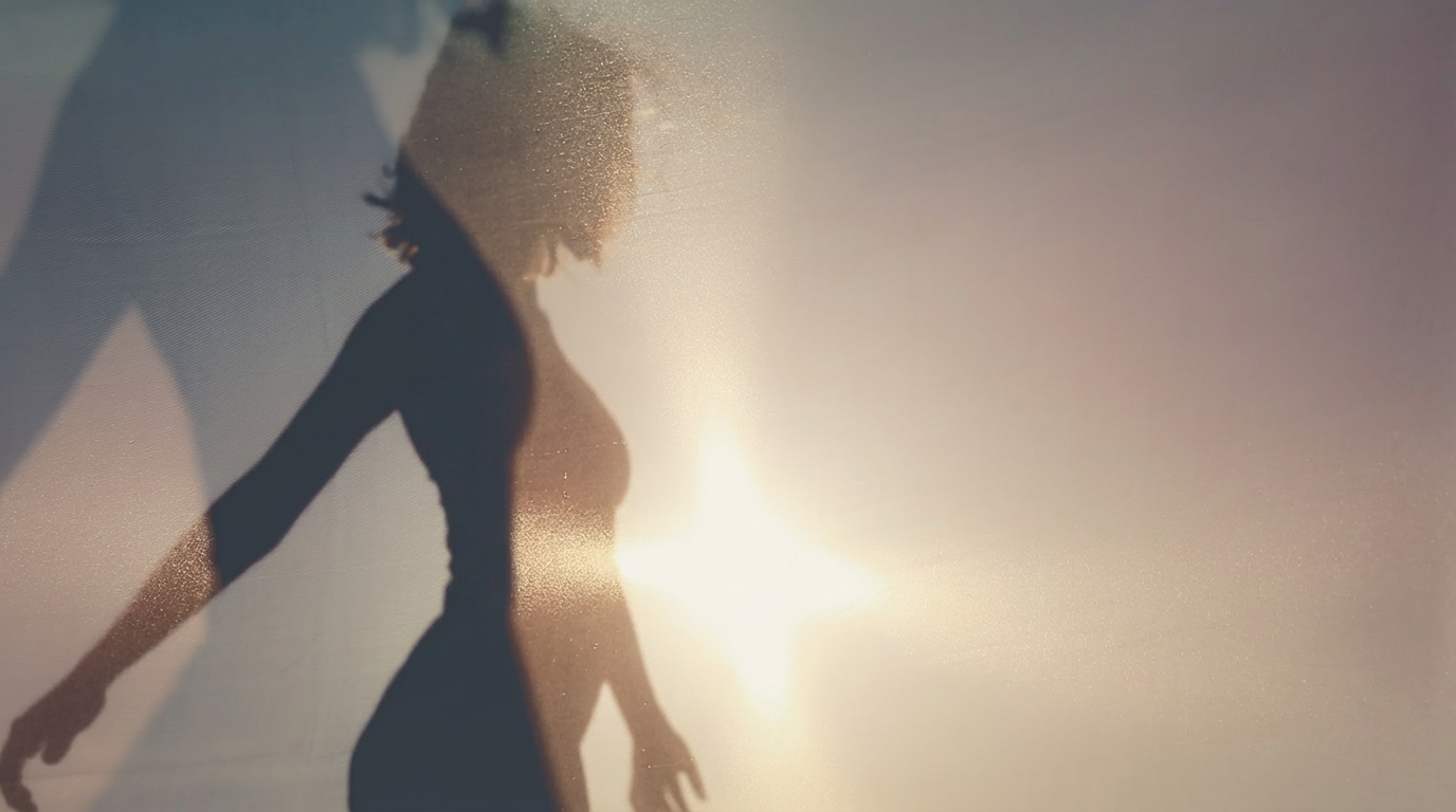 silhouette of woman at sunset
